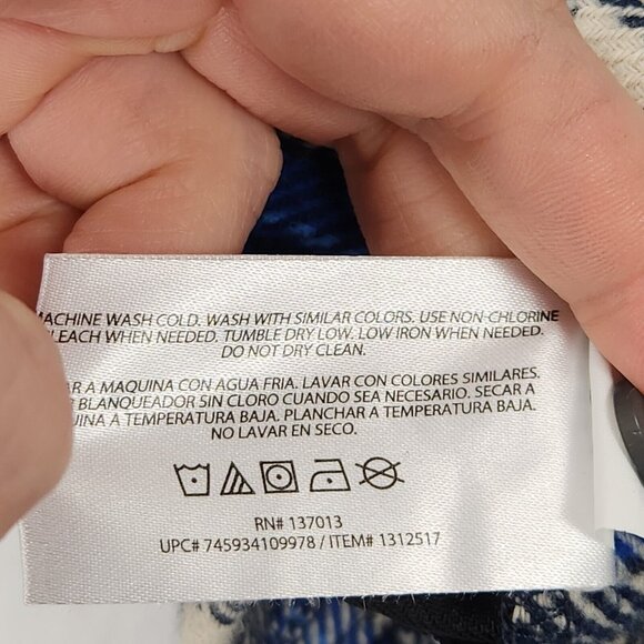 Orvis Shirt Mens Large Blue Tartan Plaid Jacket Shacket Heavy Flannel Button Up - Picture 10 of 13